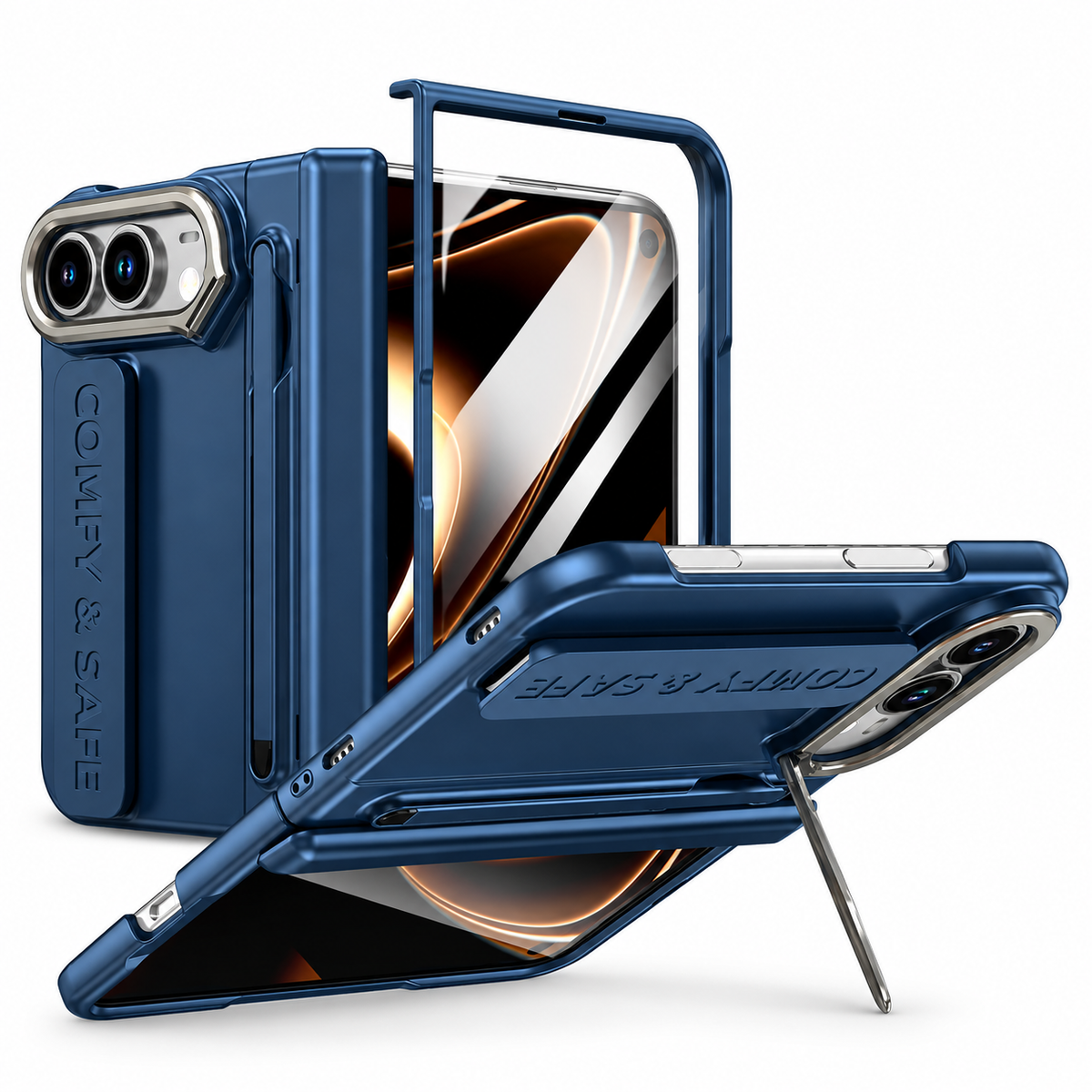 Hinge Stand Pen Case for iPhone Duo