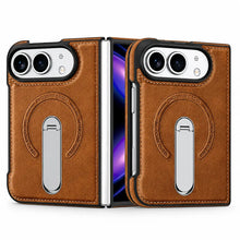 Leather Magnetic Ring Stand Case for iPhone Duo