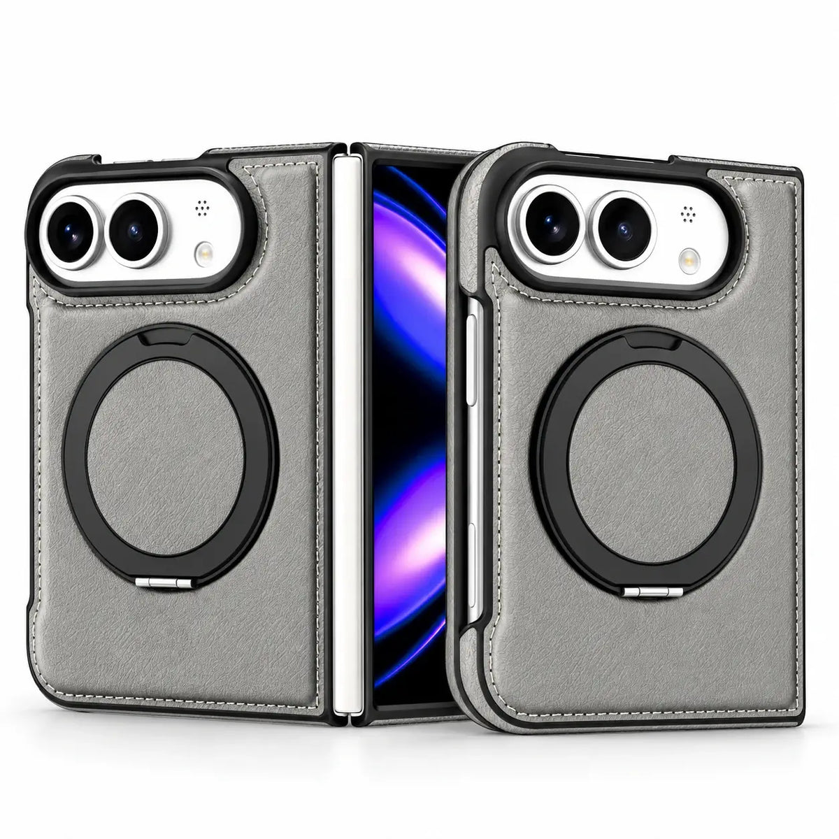 Leather Ring Stand Case for iPhone Duo