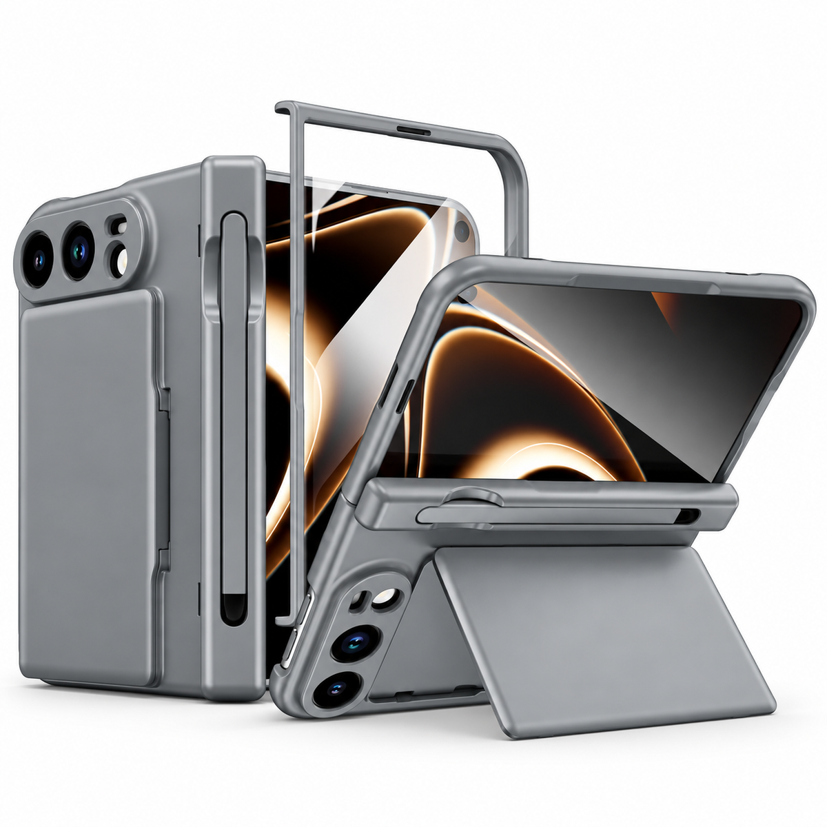Hinge Wallet Stand Case for iPhone Duo