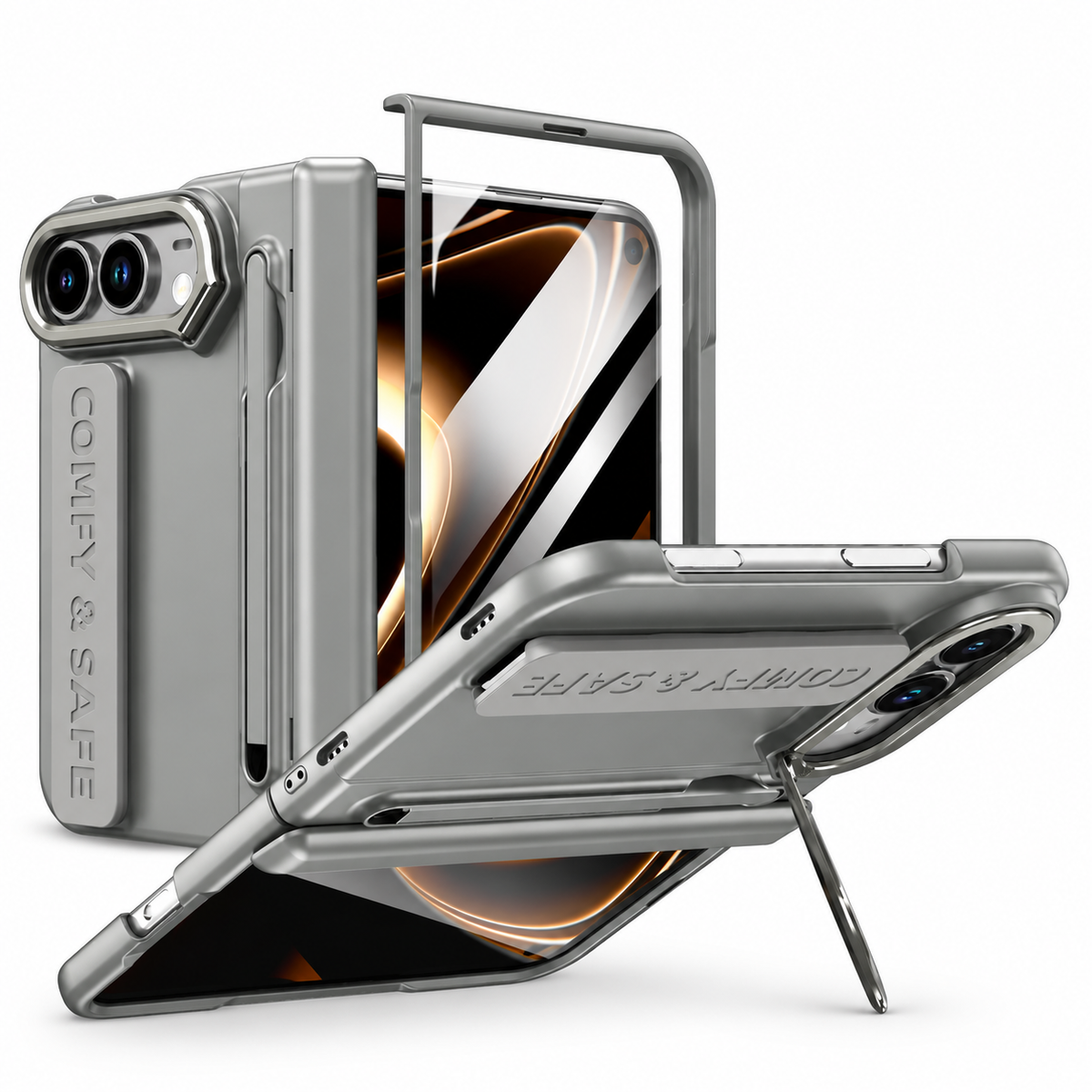 Hinge Stand Pen Case for iPhone Duo