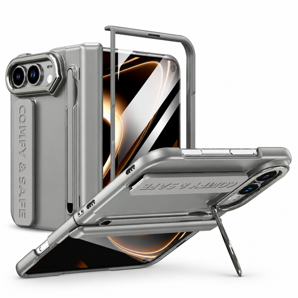 Hinge Stand Pen Case for iPhone Duo in gray