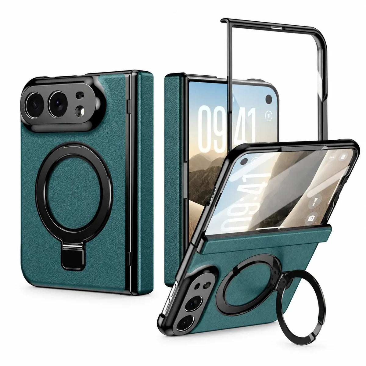 Leather Ring Stand Case for iPhone Duo