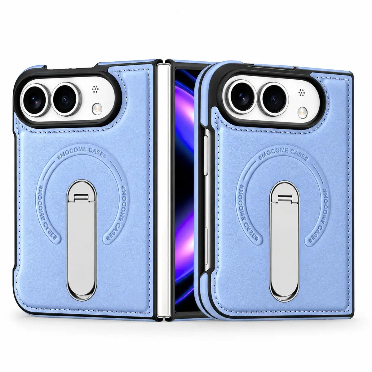 Leather Magnetic Ring Stand Case for iPhone Duo