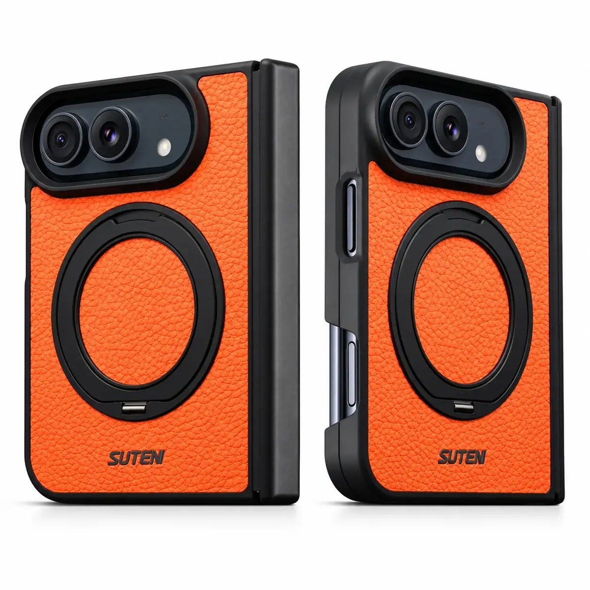 Leather Magnetic Ring Stand Case for iPhone Duo