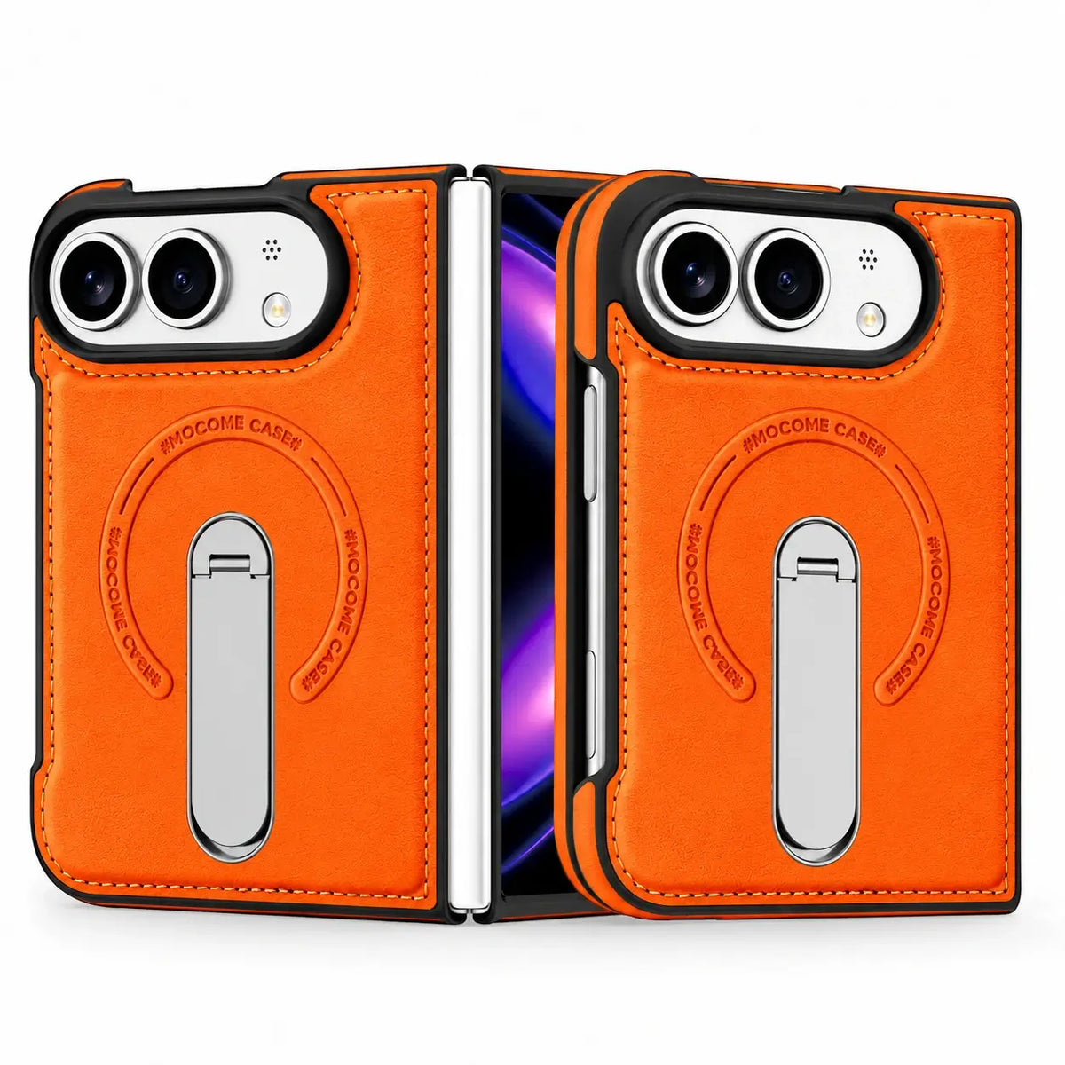 Leather Magnetic Ring Stand Case for iPhone Duo