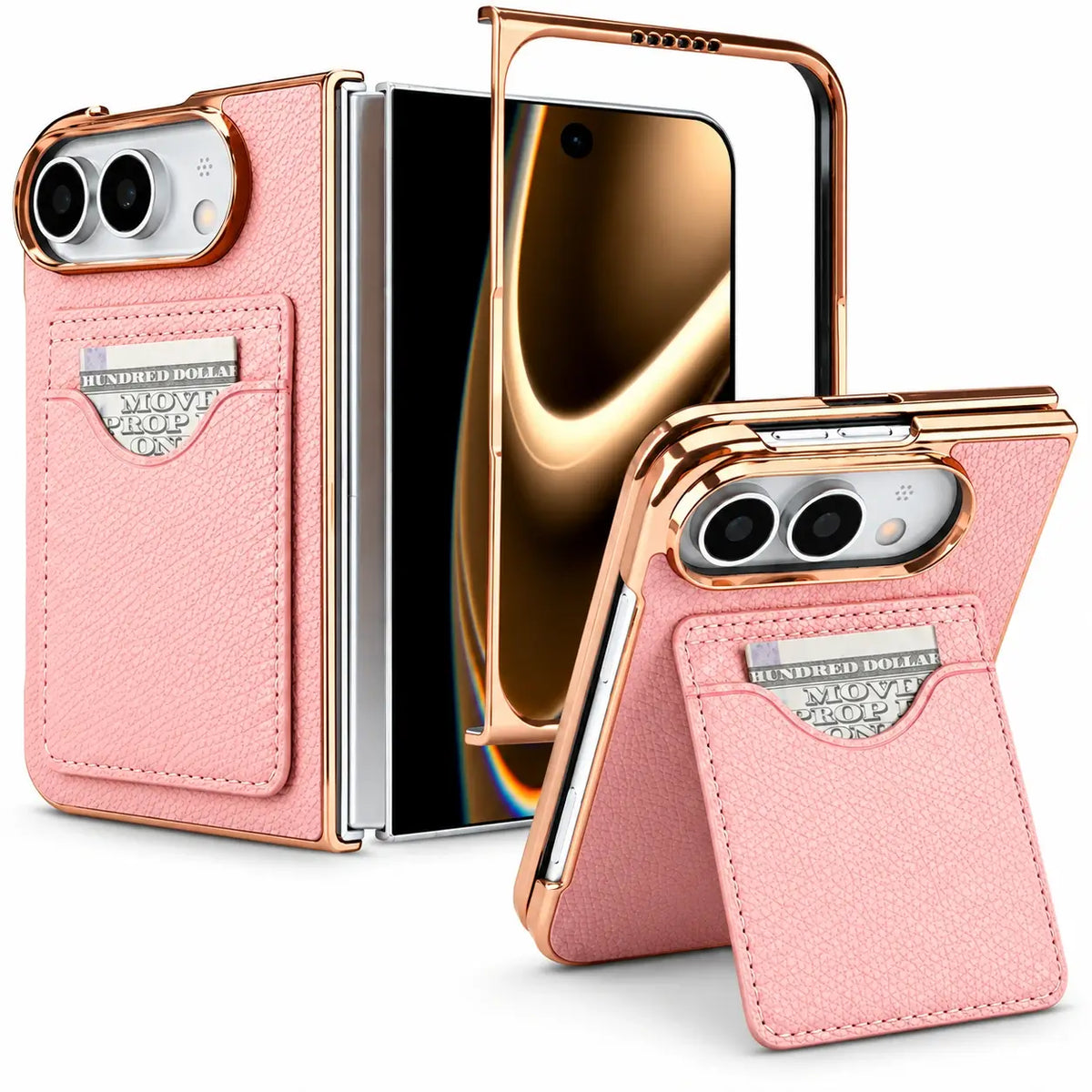 Leather Wallet Stand Case for iPhone Duo