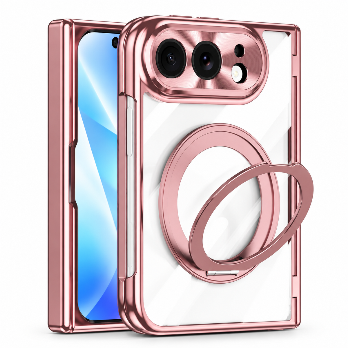 Clear Magnetic Ring Stand Case for iPhone Duo