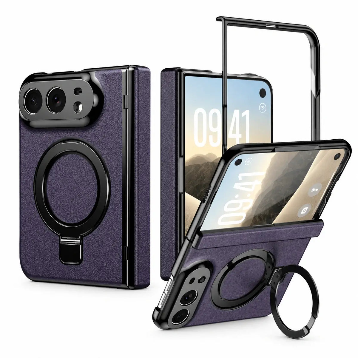 Leather Ring Stand Case for iPhone Duo