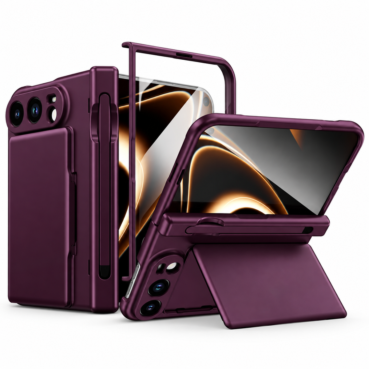 Hinge Wallet Stand Case for iPhone Duo