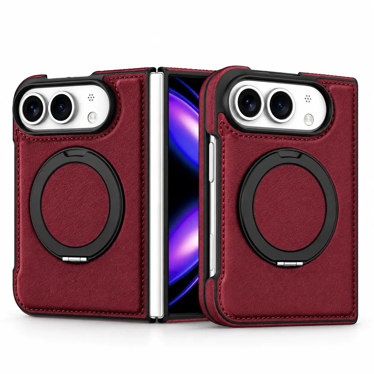 Leather Ring Stand Case for iPhone Duo