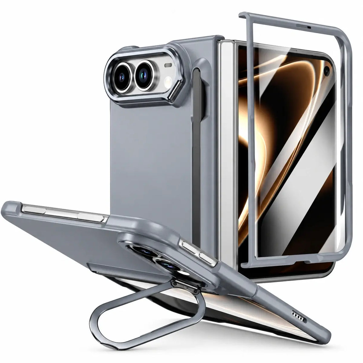 Full Protection Kickstand Case With Stylus for iPhone Duo